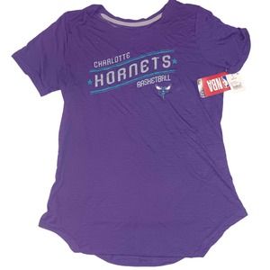 NBA Charlotte Hornets Women's Break Point Scoop Neck Slub T-Shirt, Medium